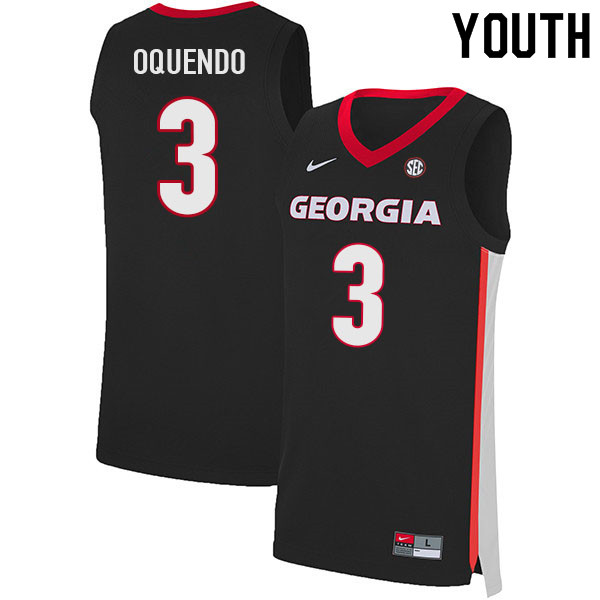 Youth #3 Kario Oquendo Georgia Bulldogs College Basketball Jerseys Sale-Black - Click Image to Close